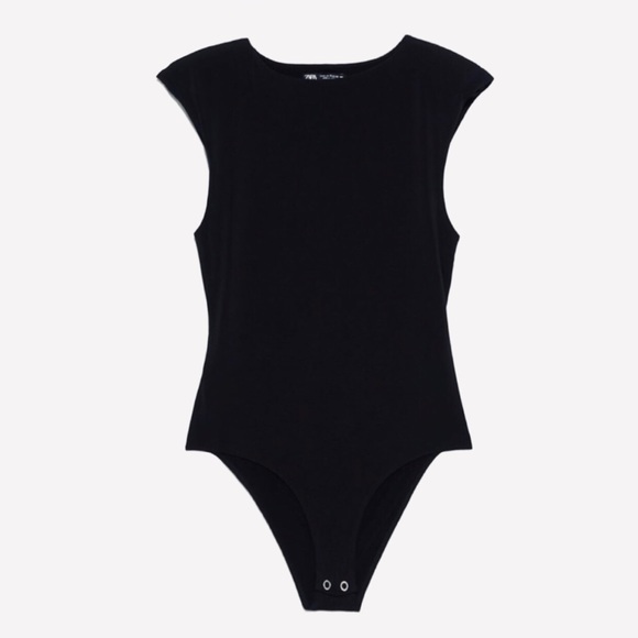 Zara Tops Zara Padded Shoulder Bodysuit Poshmark